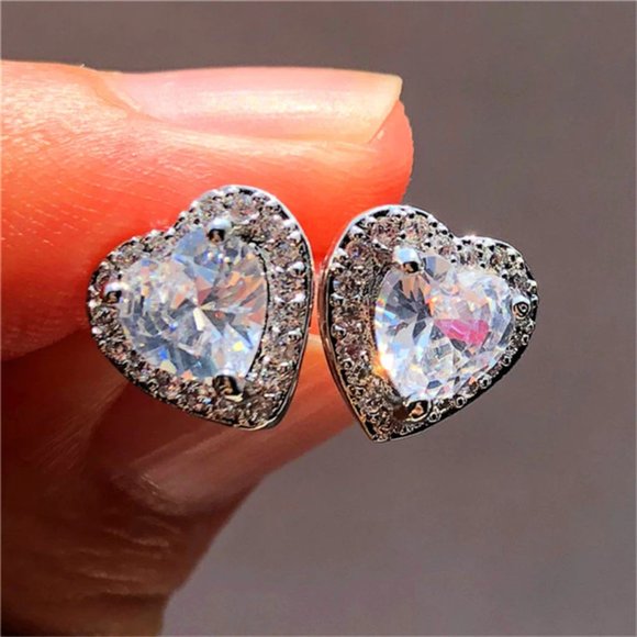 Jewelry - ♡S925 Silver Heart simulated Cubic Zirconia♡